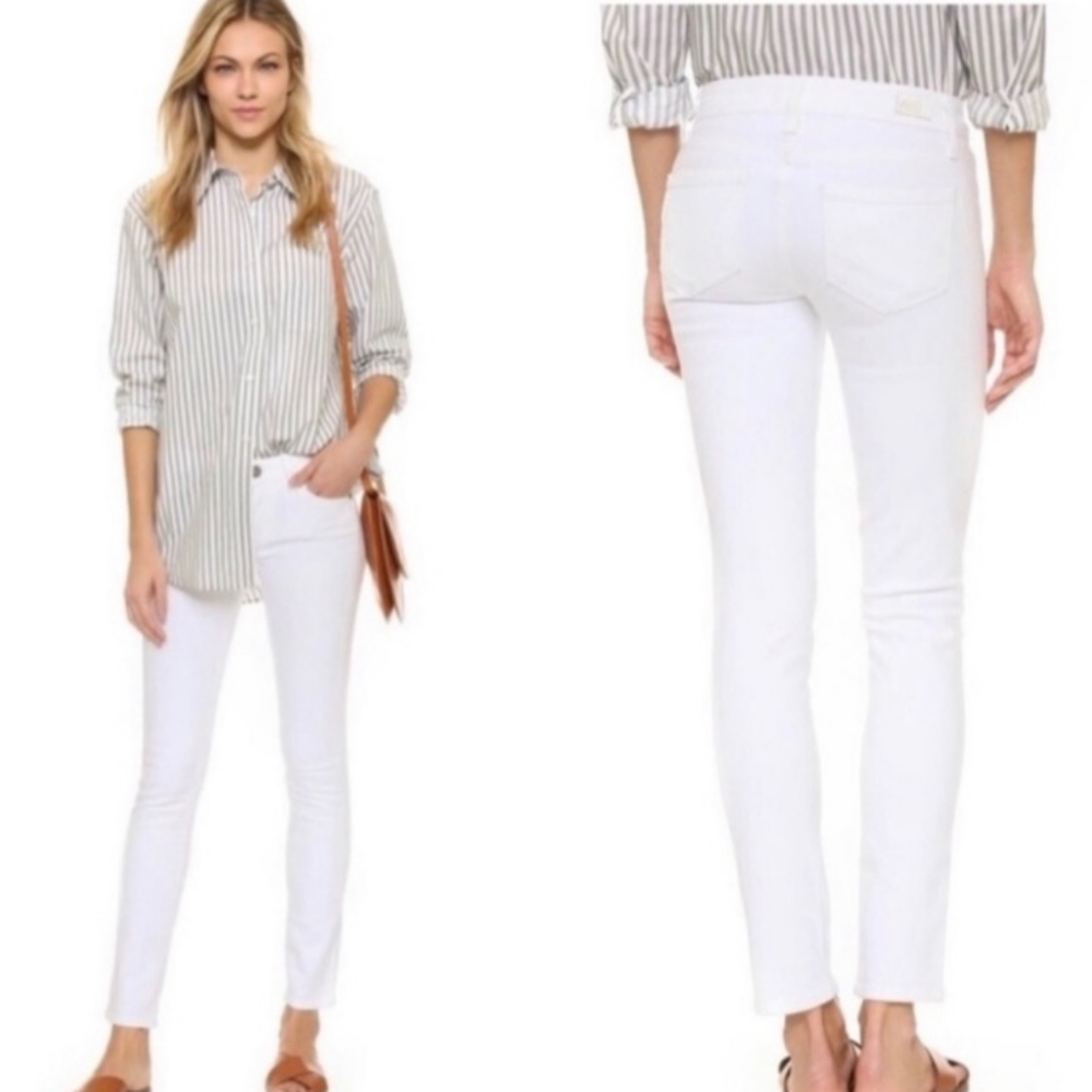 PAIGE Skyline Ankle Peg white skinny jeans women's Size 27